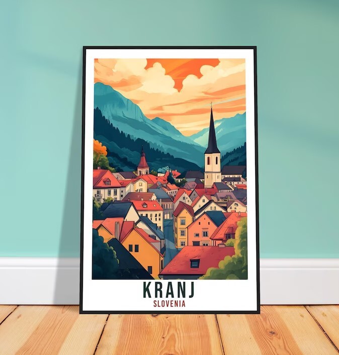 Kranj Slovenia Travel Poster Vintage Home Wall Art Decor  