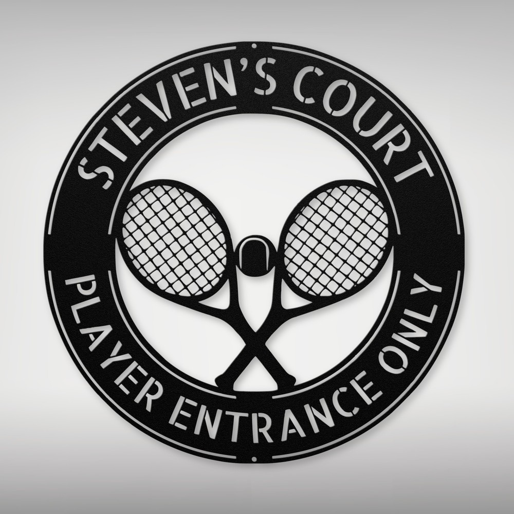 Custom Tennis Racket Metal Sign Personalized Wall Decor for Tennis Lovers