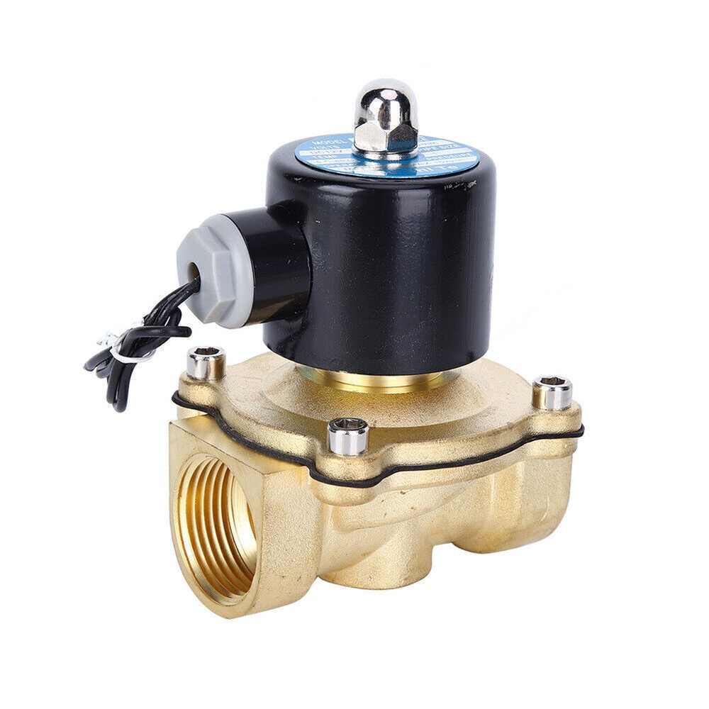 DC 12V 1 inch Brass 2-Way 2-Position Electric Solenoid Valve Magnetic Air