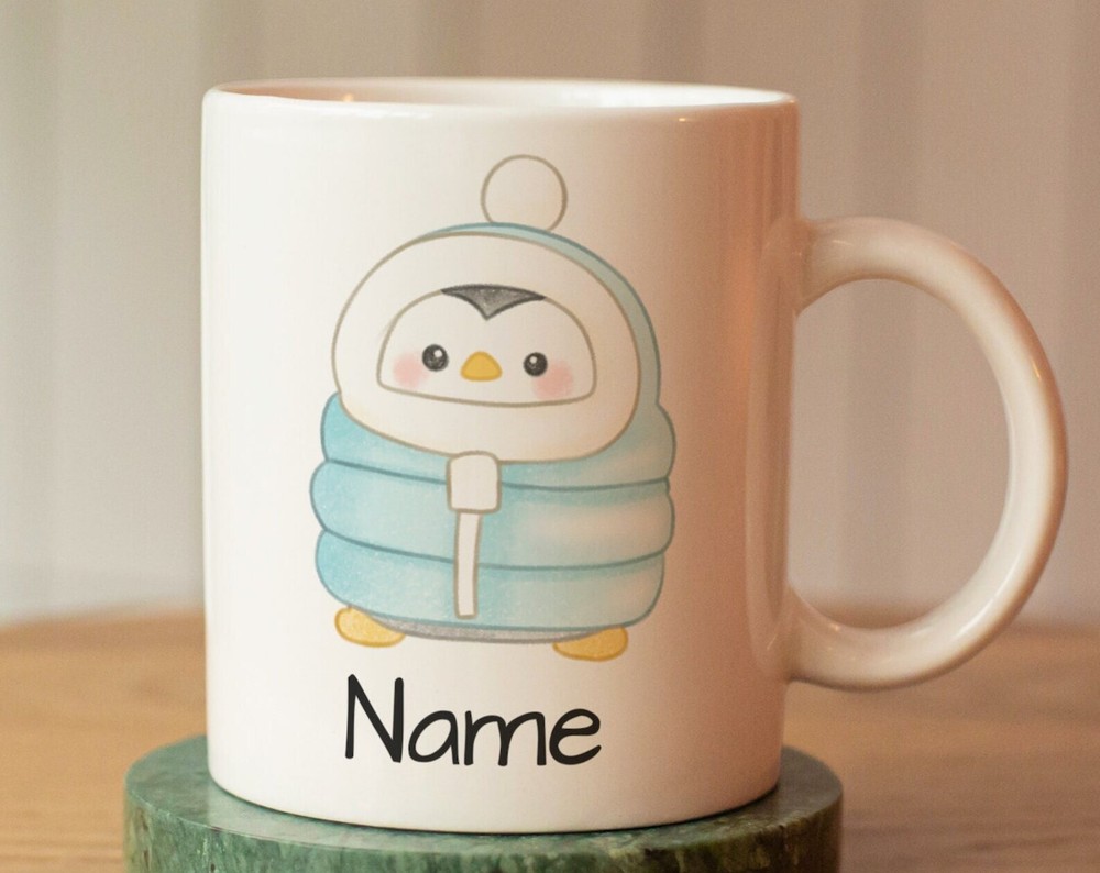 Custom Penguin Mug with Name - Kids' Personalized Cup Gift