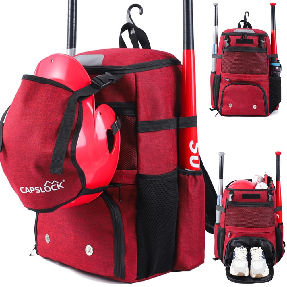 Baseball Backpack Softball Bag & T-Ball with Shoes Compartment for Youth Boys