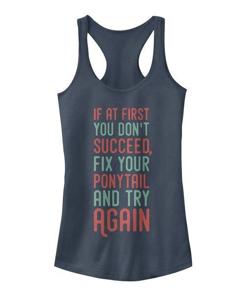 Chin Up Apparel Indigo 'Try Again' Slim-Fit Racerback Tank (Medium)