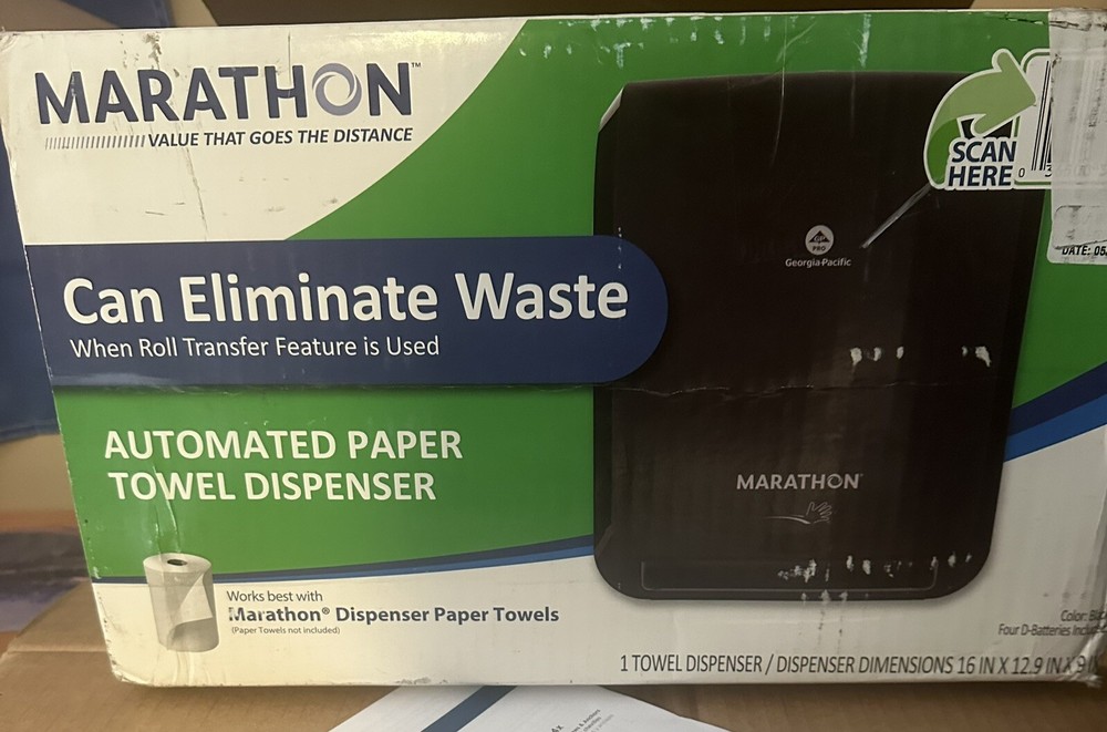 Marathon Automated Hardwound Paper Towel Dispenser, Black*-image