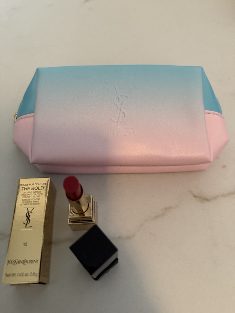 Yves Saint Laurent YSL Beauty 2025 Makeup Cosmetic Bag for Purse & Lipstick