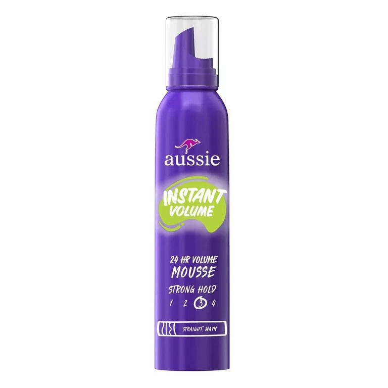 Aussie 24HR Strong Hold Volume Mousse 6oz 170g for Long-Lasting Hair