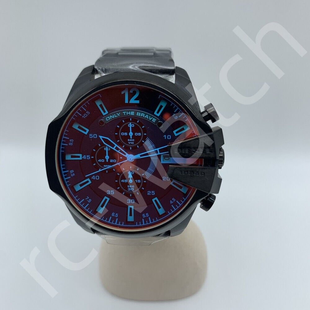 New Diesel DZ4318 Mega Chief Black Chronograph Dial Stainless Steel Men's Watch