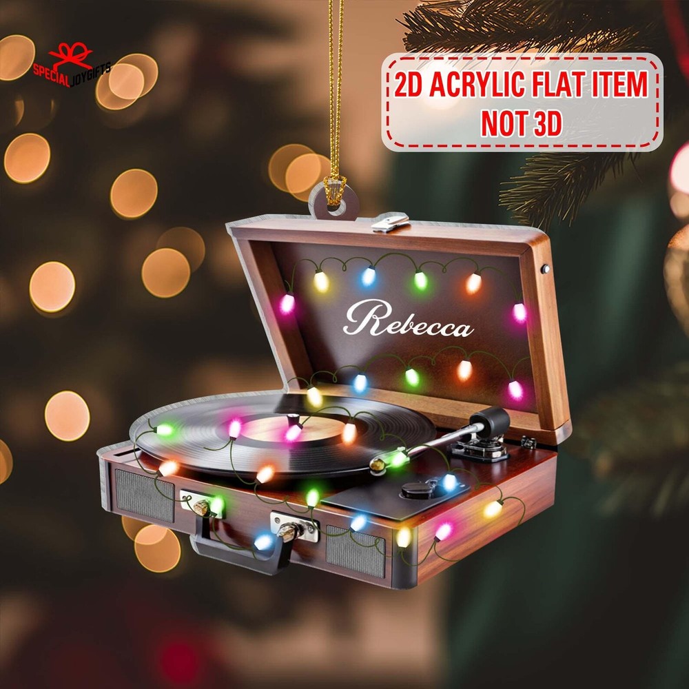 Personalized Vinyl Record 2d Flat Printed Acrylic Ornament Not 3d Christmas