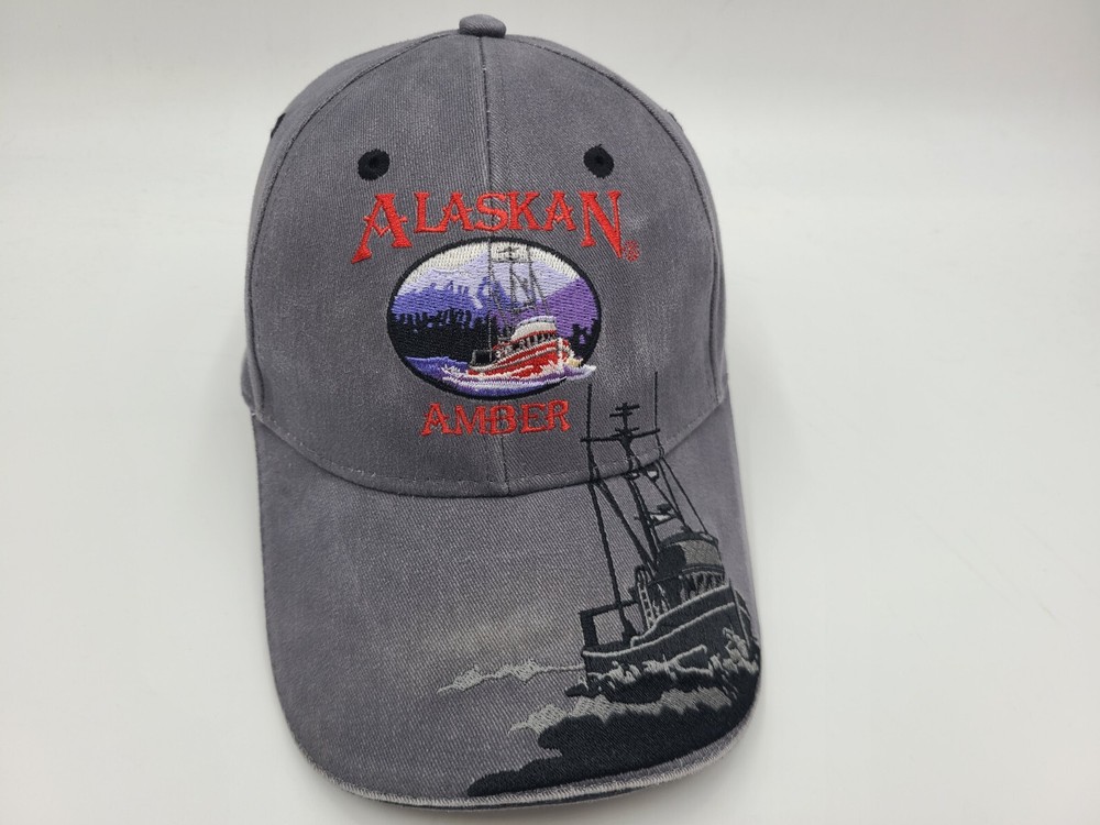 Alaskan Amber Brewing Company Co Ale Beer Arctic Circle Strapback Hat Cap Gray