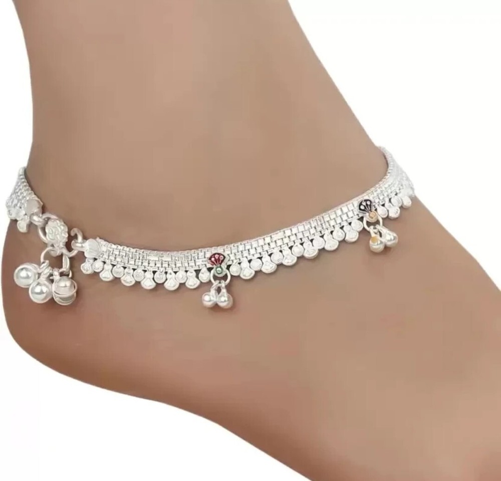 Women Payal Silver Plated kundan Fashion Ankle Chain Bracelets For Gift-image