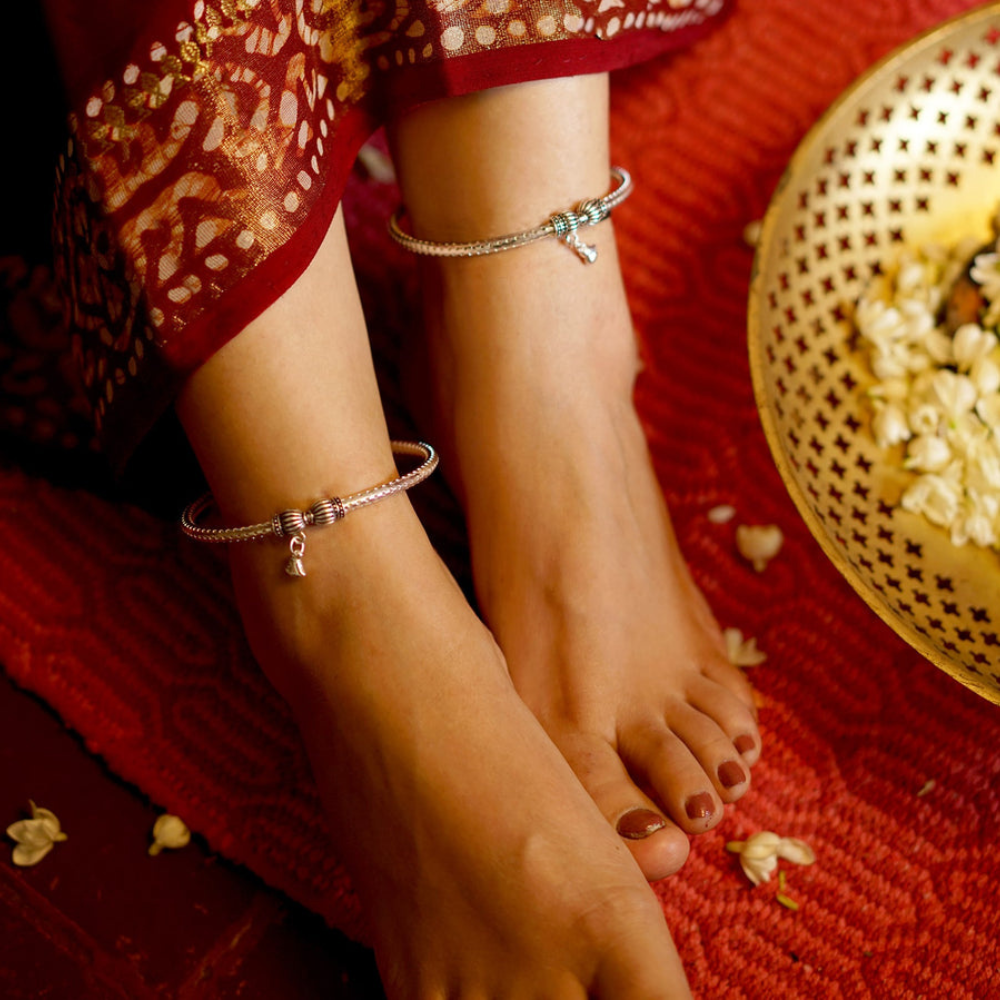 Indian Gold Plated Payal Foot Designer Chain Anklet Set Women Fashion Jewelry-image