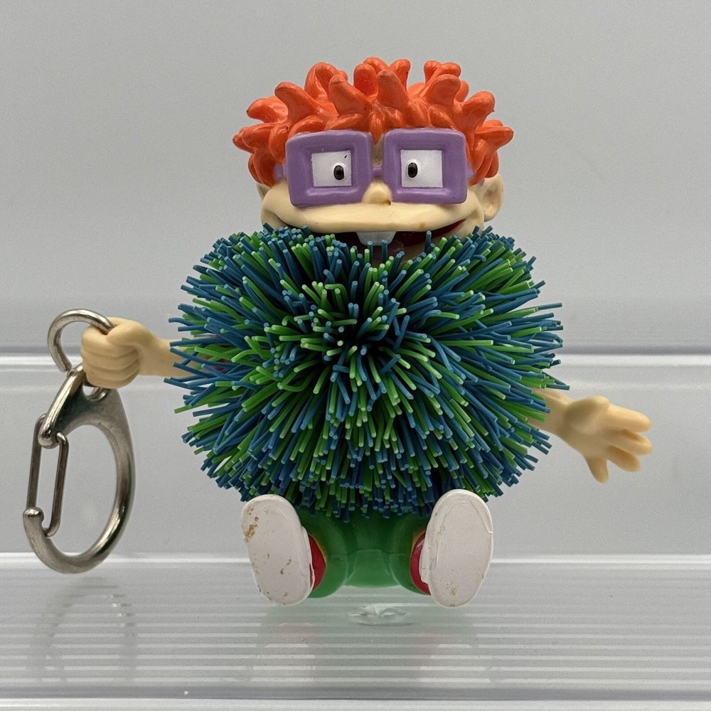 1999 Nickelodeon Rugrats Koosh Ball Chuckie Finster Toy / Keychain.