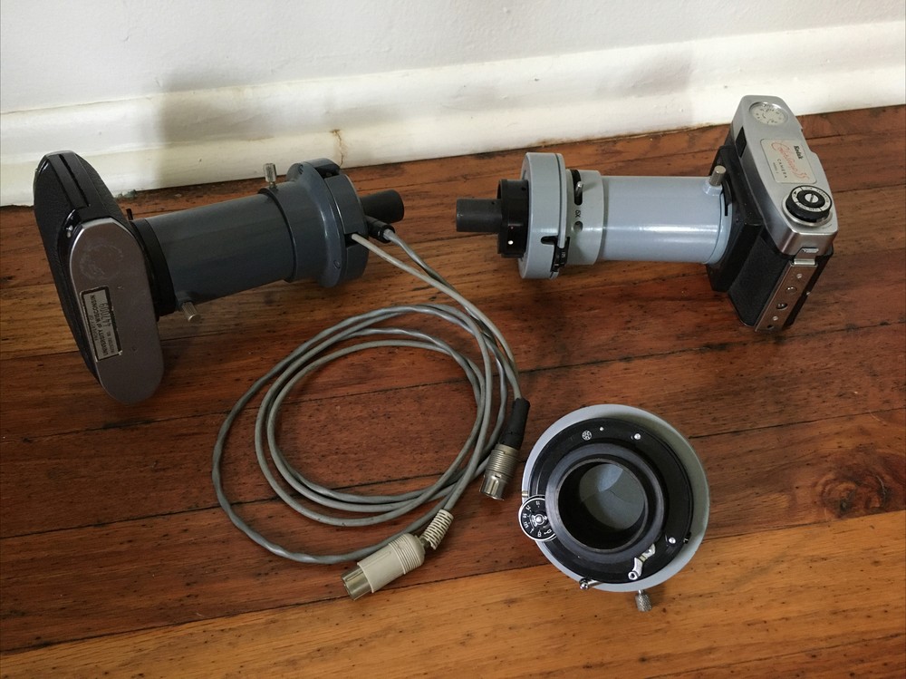 American Optical Microscope Cameras with Automated Manual Shutters and Attachments-image