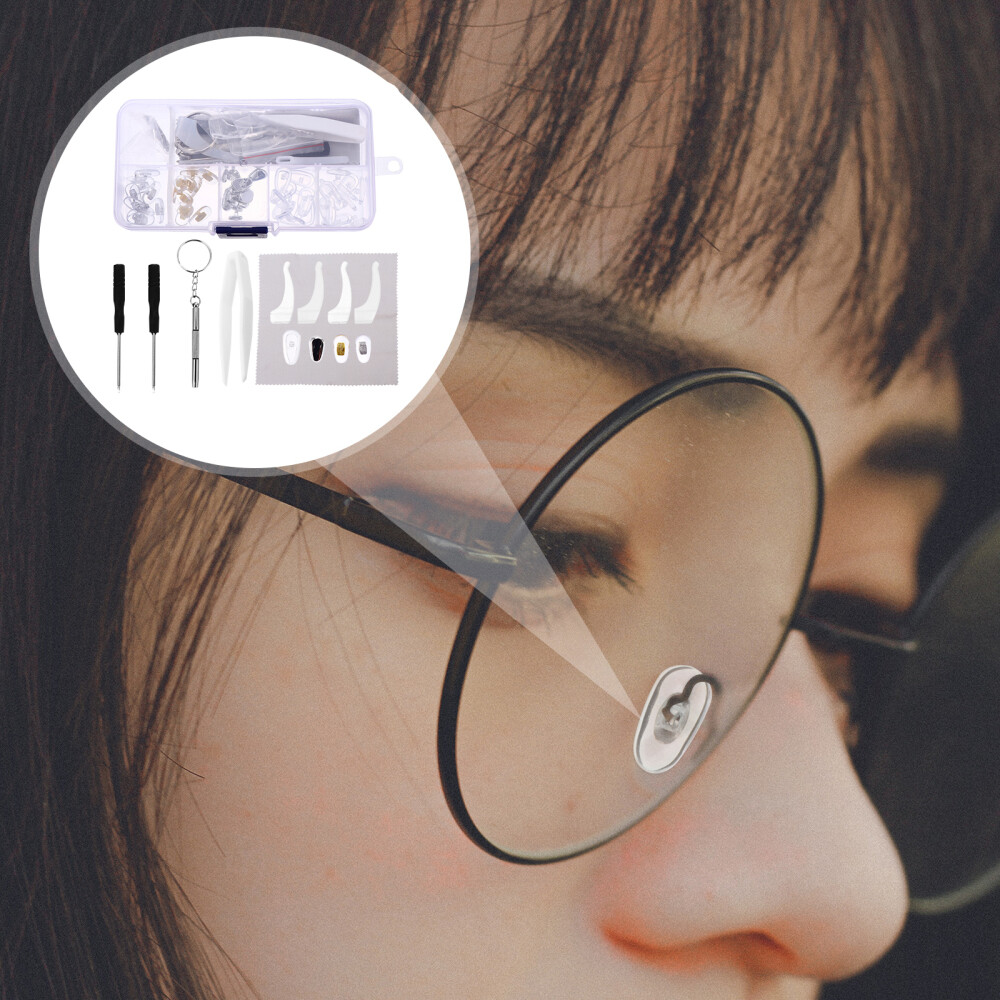 Nose Pad Accessories Box Eyeglasses Repair Kit Tools Tweezers Sun
