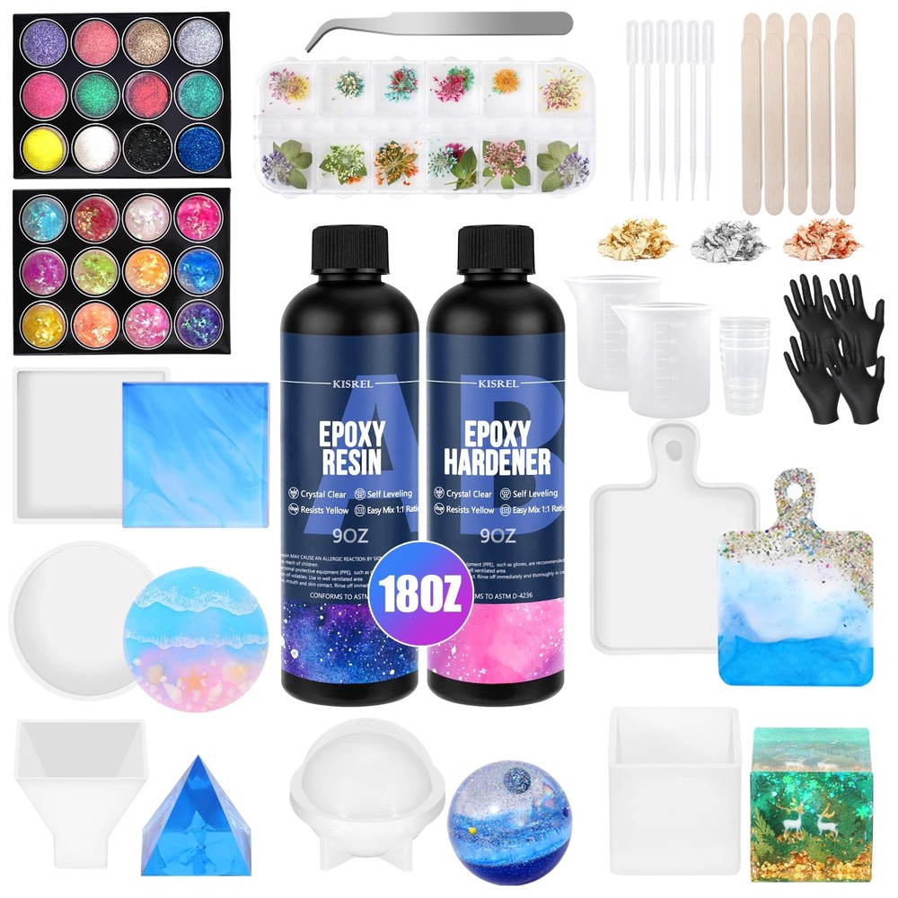 Epoxy Resin Kit for Beginners with Molds and 18OZ Resin