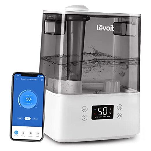 6L Gray Cool Mist Humidifier for Large Bedroom or Home Top Fill Design  