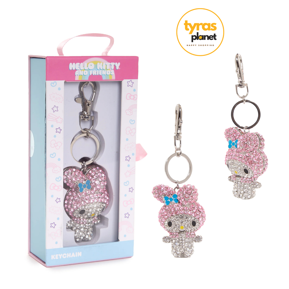 Hello Kitty My Melody 3D Bling Keychain Gift Set New in Box