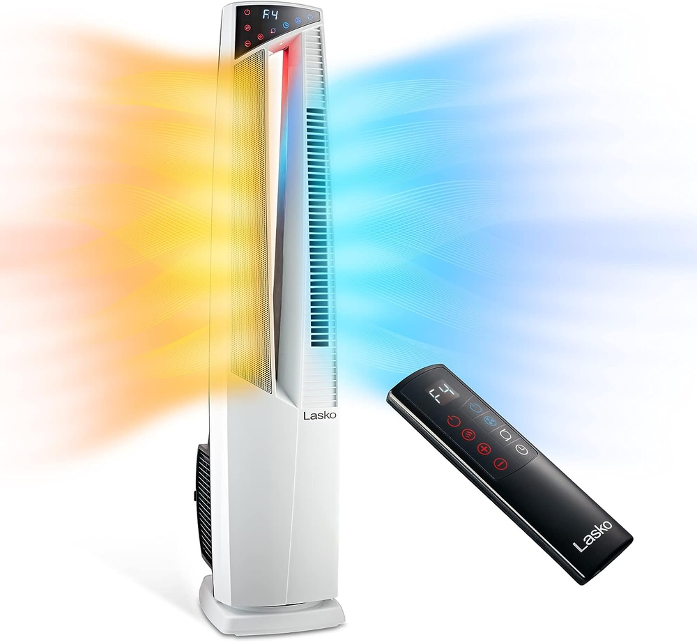 Oscillating Hybrid Fan and Space Heater for Home, All Season High Velocity Hybri