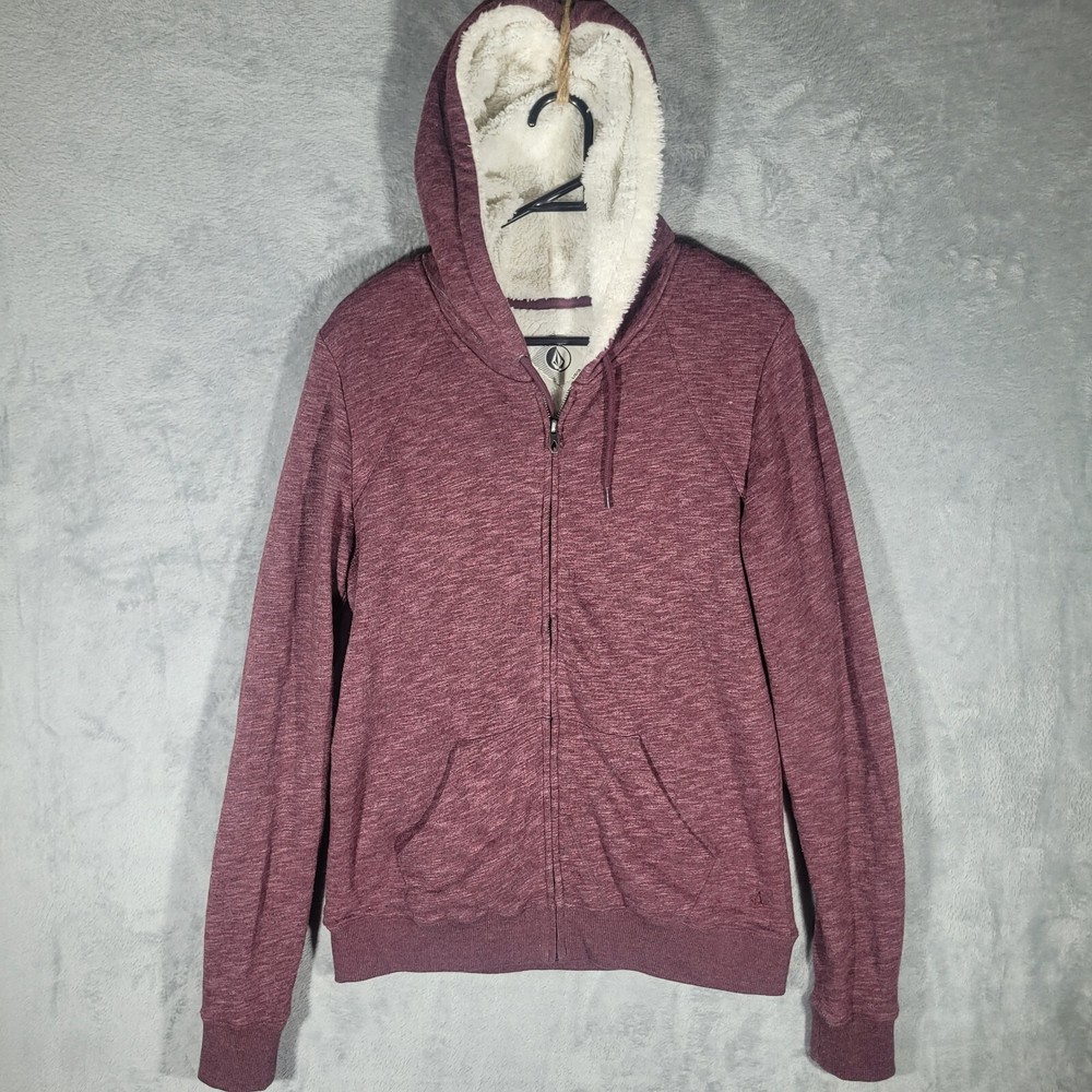 VOLCOM Fleece Lined Hoodie Hooded Jumper Jacket Women's Large 14