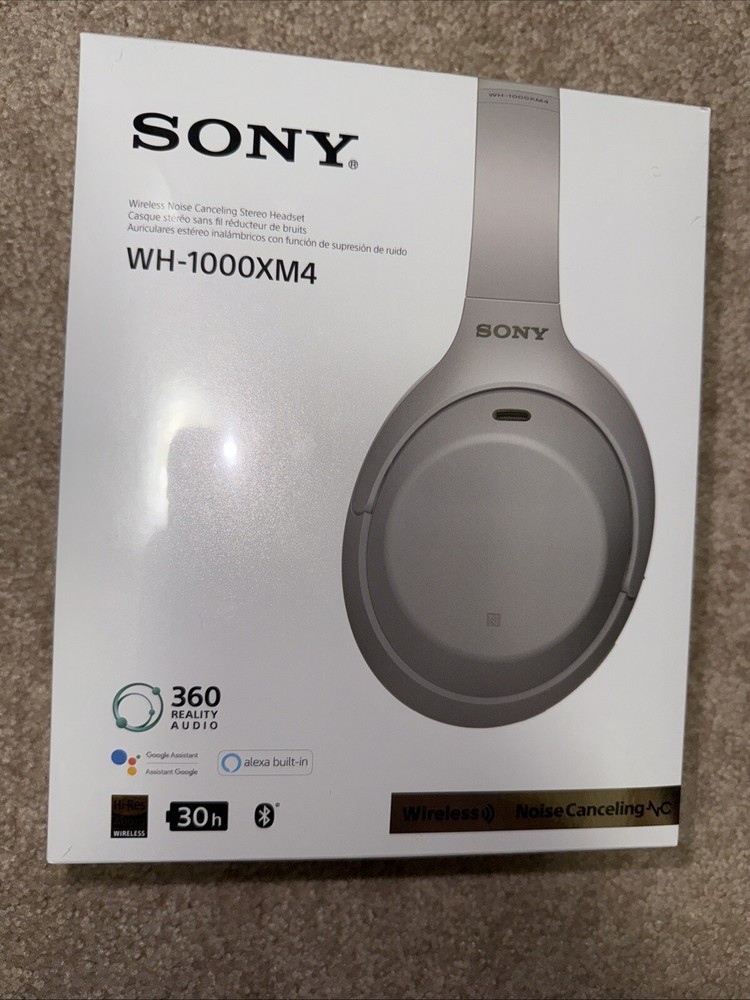New Sony WH-1000XM4 Wireless Premium Noise Canceling Over-Ear Headphones- Silver
