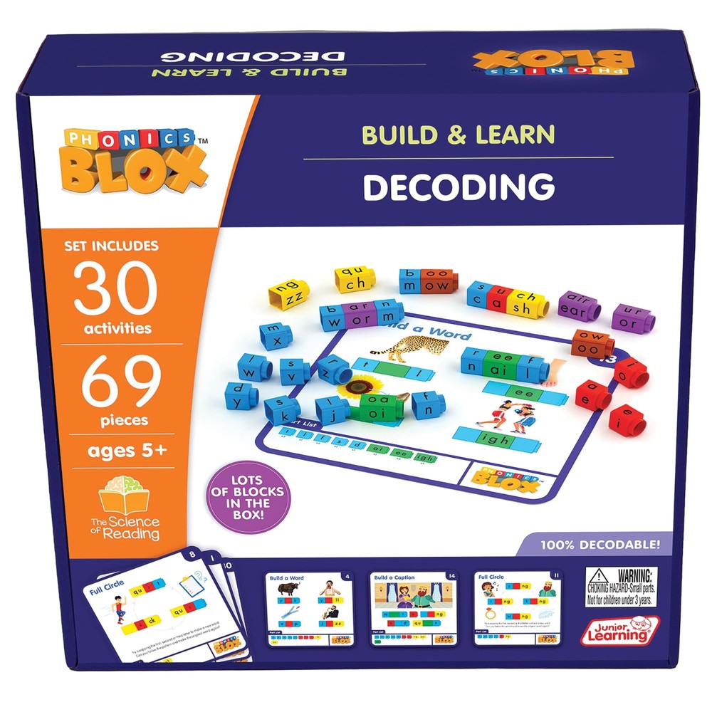 : Rainbow Phonics Blox: Decoding - Phase 3 - Build & Learn, 30 Activity Cards...