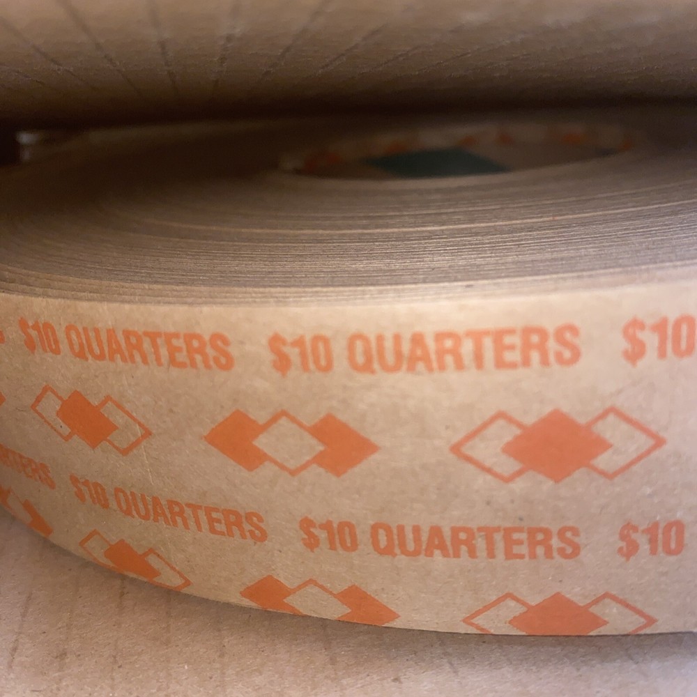New in Box - PM Company 10$ Quarter Coin Wrappers Spool On A Roll 1000 Count 25¢