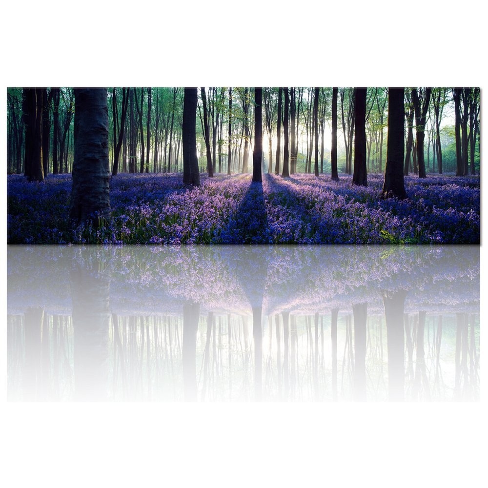 Visual Art Decor Framed Large Purple Canvas Wall Art Mild Sunshine Lavender F...-image