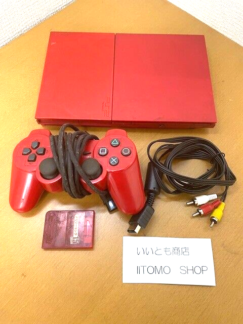 PS2 Cinnabar Red Console SCPH-90000CR with 8MB Memory NTSC-J Tested Working