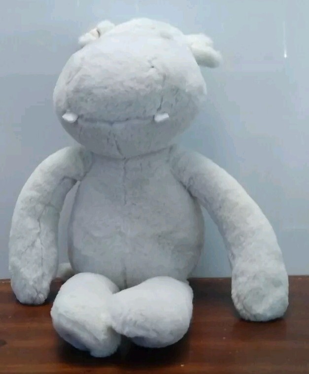 Pottery Barn Kids Light Gray Hippo Plush 18