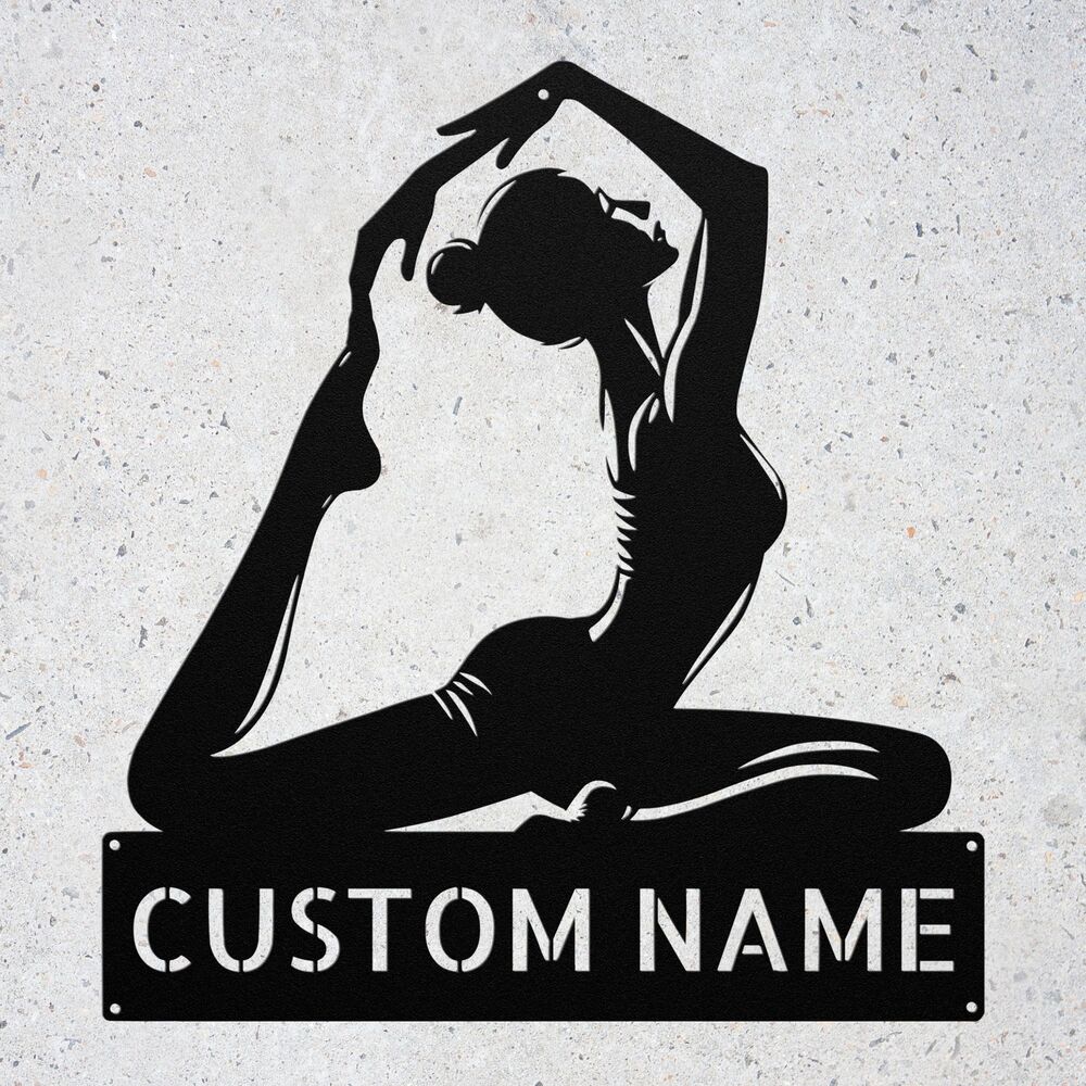 Custom Pilates Metal Sign Fitness Name Sign Studio Decor Gift for Pilates Lovers