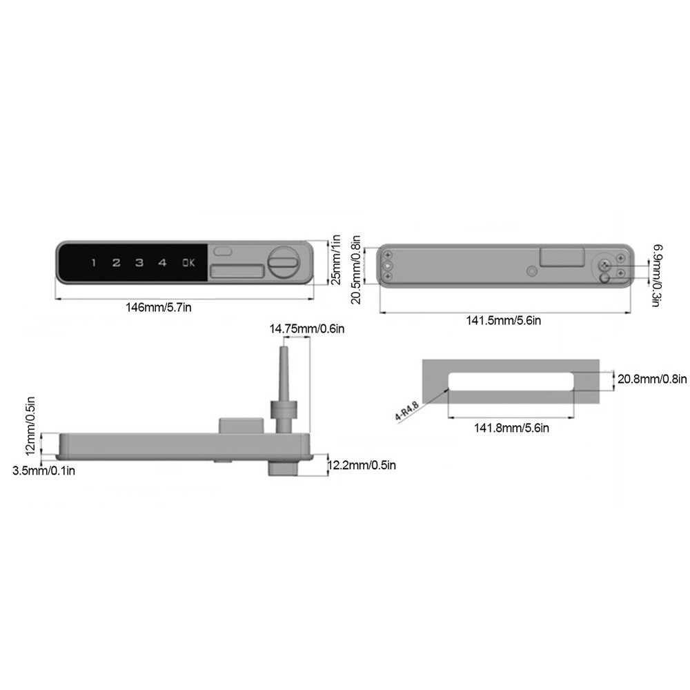Smart Zinc Alloy Touch Keypad Lock for Cabinets Wardrobes Flat Bolt Security-image