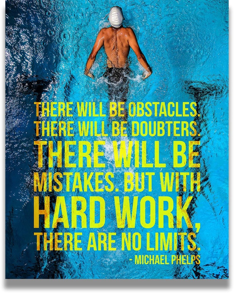 Michael Phelps inspirational wall decor - Motivational wall art for swimming ...