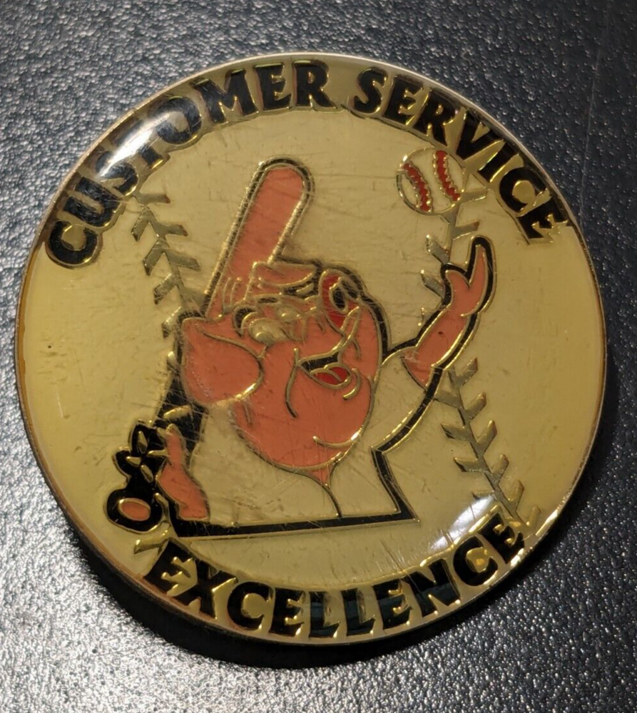 Vintage Customer Service Excellence - Pig with Baseball & Bat - Lapel Hat Pin-image