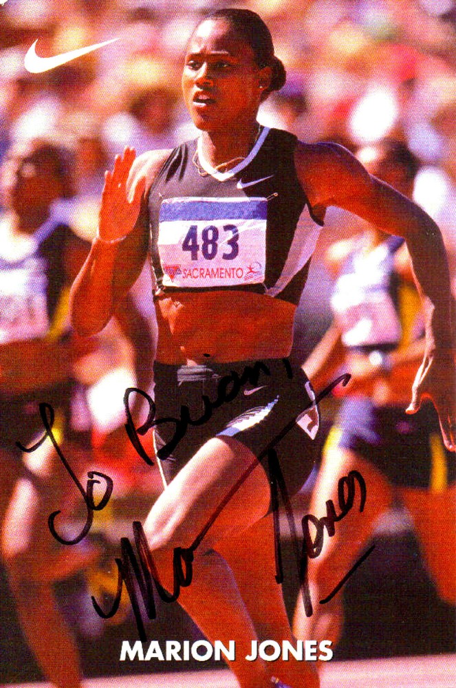 MARION JONES - Track & Field Olympic Athlete - Autograph Photo Card