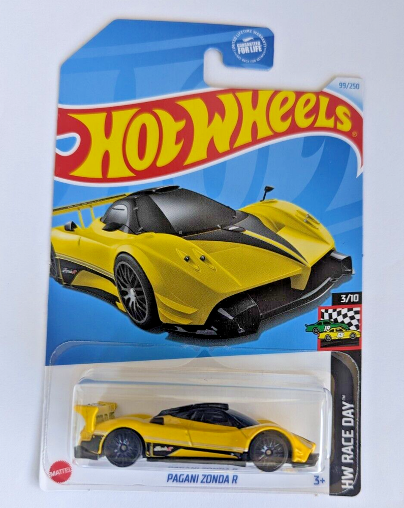 2024 Hot Wheels Pagani Zonda R Race Day J Case Yellow Diecast Car New Video-image