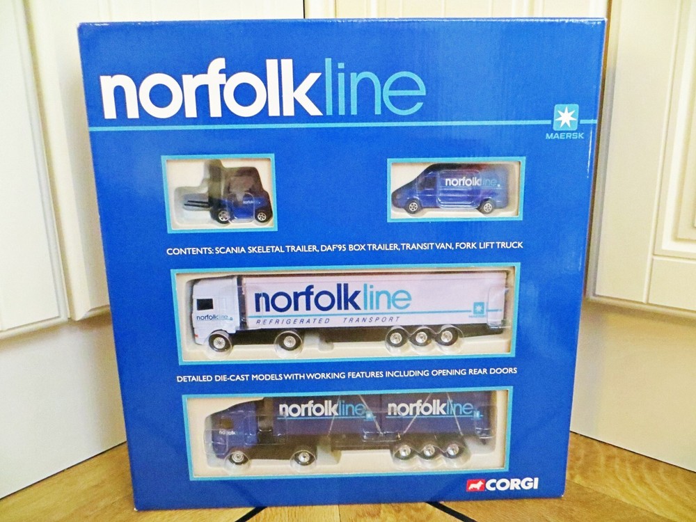 CORGI 1:64 Norfolkline Scania DAF Transir Forklift Set MIB Boxed