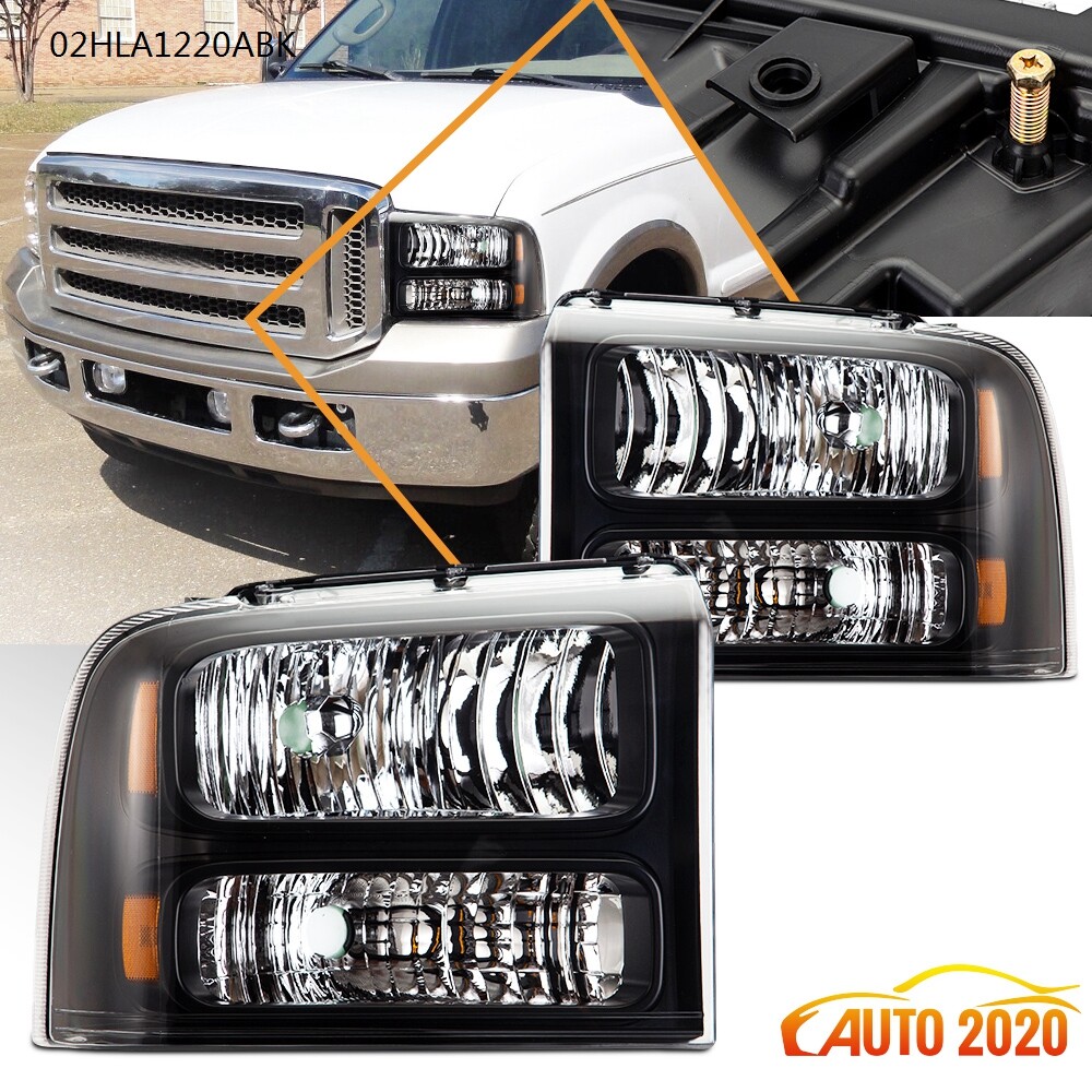 Headlights Lamps Left & Right Side Fit For 2005-2007 Ford F250 F350 Super Duty