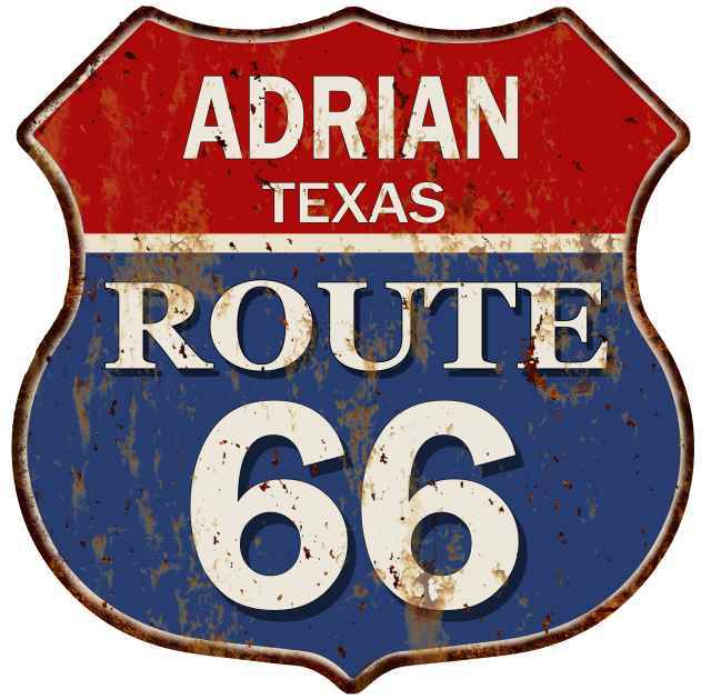 ADRIAN, TEXAS Route 66 Shield Metal Sign Man Cave Garage 211110013238
