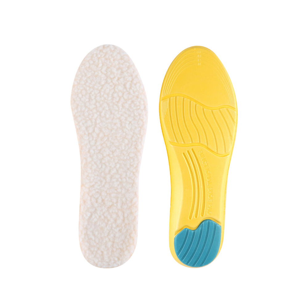 Shoe Insoles Men Heel Wedge Inserts Imitation Wool Winter Pads