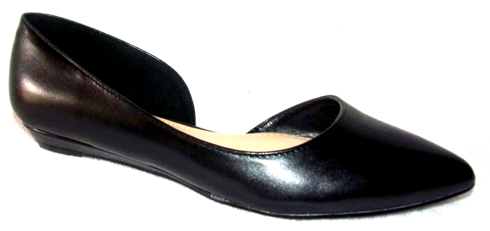 Nine West Black Saige Dorsay Pointed Toe Slip On Flats 6 M