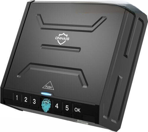 Biometric Gun Safe for Pistols Handgun w/ Fingerprint Lock or Key Pad Home Car-image