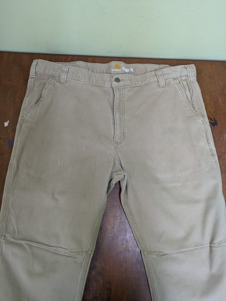 Carhartt Mens Flex Rigby Straight Fit Canvas Pants 42x30 Dark Khaki
