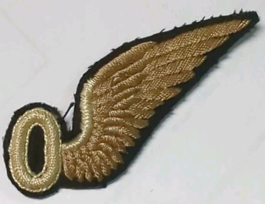 1930s  WW2 RAF Observer Hand Sewn Wing - Silk Thread on Wool   Off Of Uniform