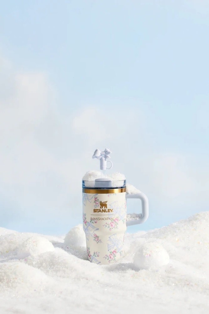 Stanley x LoveShackFancy Rosa Beaux Blue 20oz Holiday Quencher Tumbler Presale!!