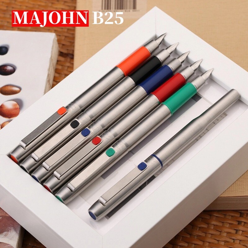 2025 New MAJOHN B25 Metal Fountain Pen Iridium Fine Nib 0.5mm Writing Office P9G
