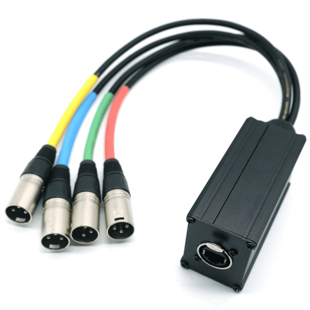 4-Channel DMX XLR Receiver Extender with 3-Pin Male/Female