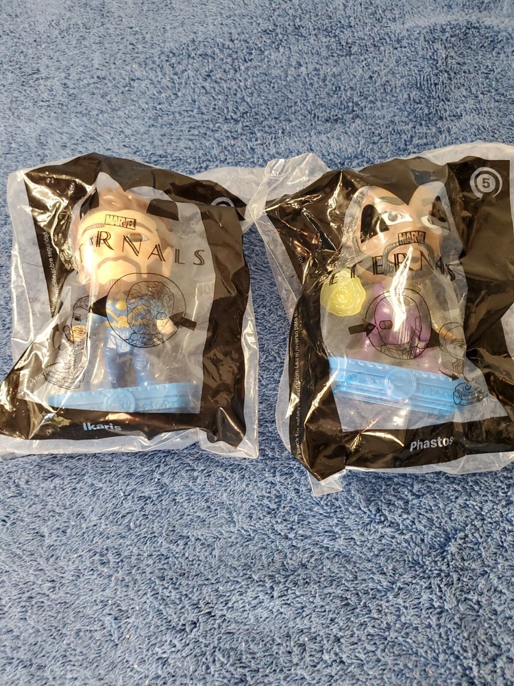 Lot of 2 Marvels Eternals Ikaris & Phastos McD HAPPY MEAL Toys Brand New Sealed