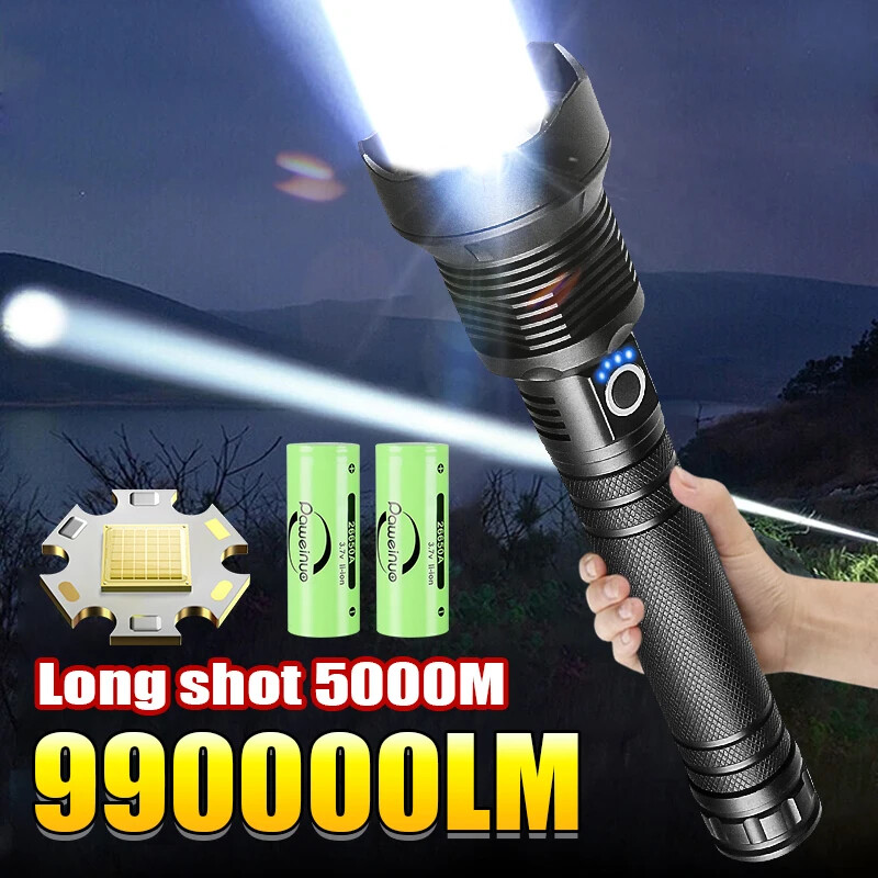Powerful Super Bright LED Tactical Flashlight Rechargeable Outdoor Work Light
