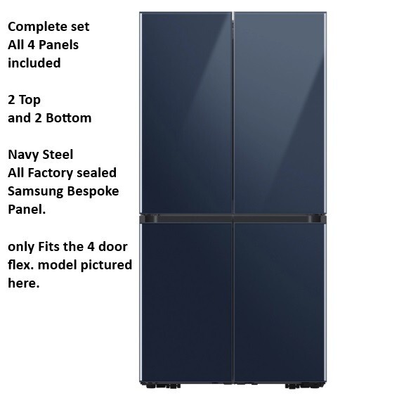 Brand New Samsung Bespoke Door Flex Refrigerator 4 Panels Navy Top and Bottom