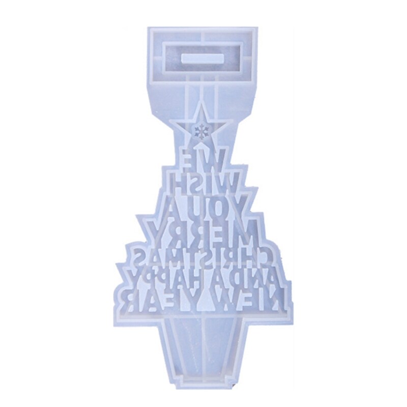 Epoxy Resin Christmas Tree Letter Ornaments Silicone Mold for Xmas Decor