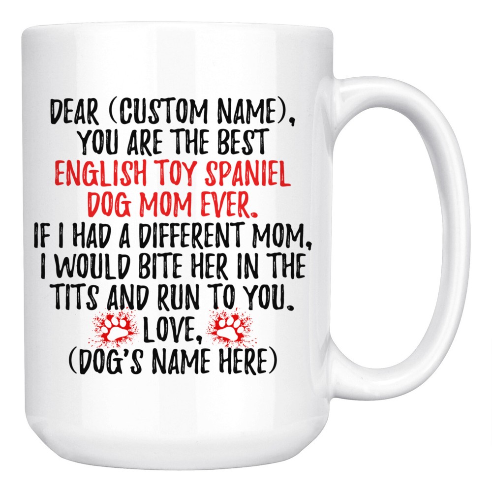 Personalized English Toy Spaniel Mom Mug, King Charles Spaniel Owner Women Gifts